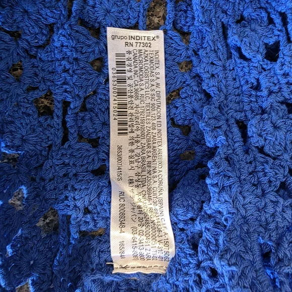 ZARA Royal Blue Crochet Crop Top - Picture 6 of 8